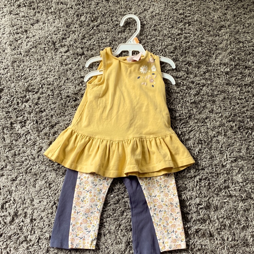 Yellow Baby Shirt Leggings Set